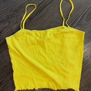 Divided Yellow Cropped Tanktop
